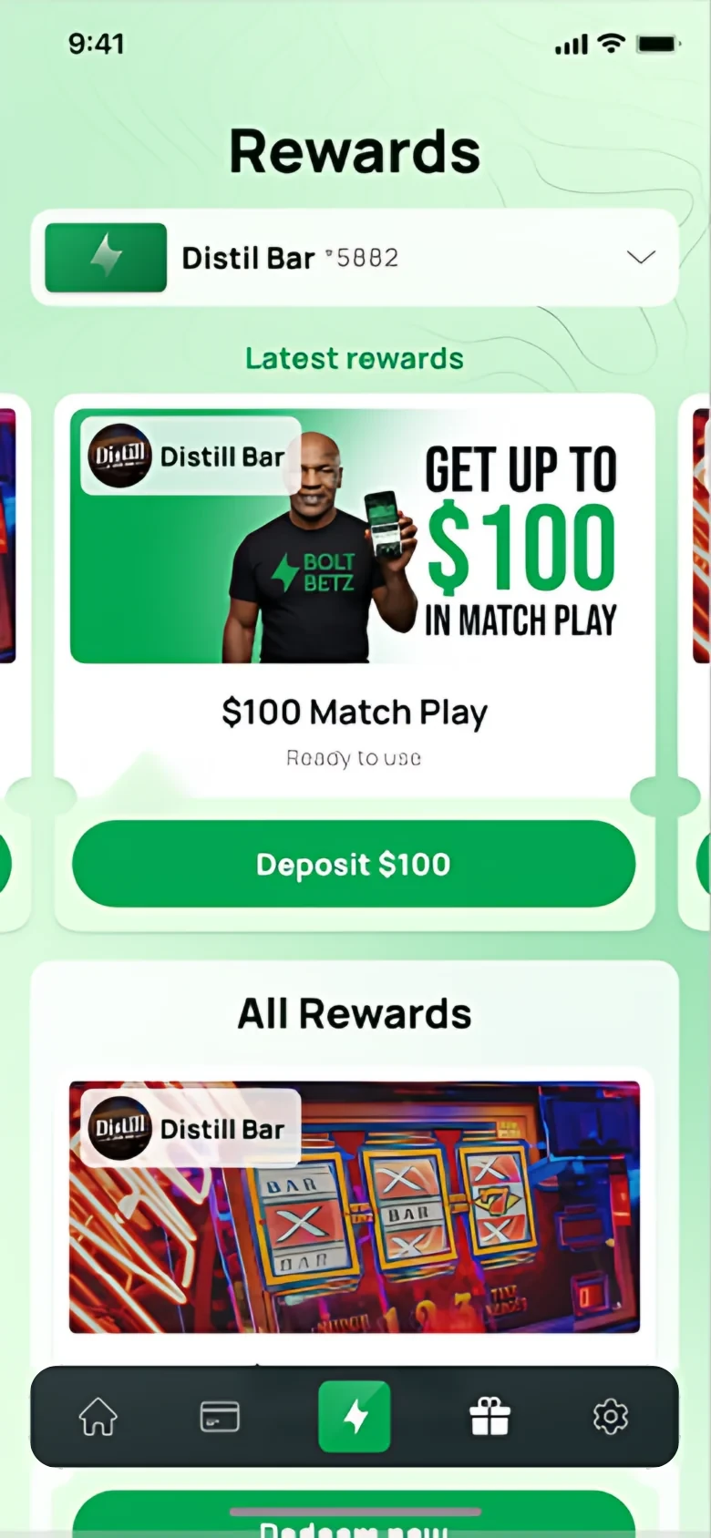 Rewards: $100 Match Play ready to use at Distill Bar